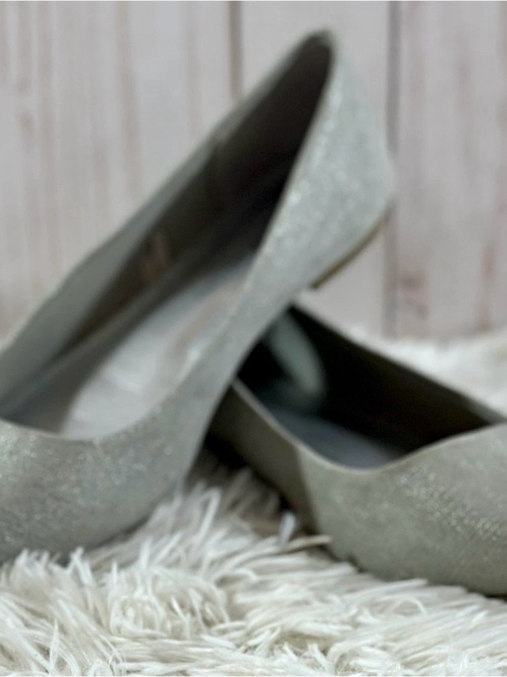 Christian Siriano Sparkle Pointed Toe Flats - Silver